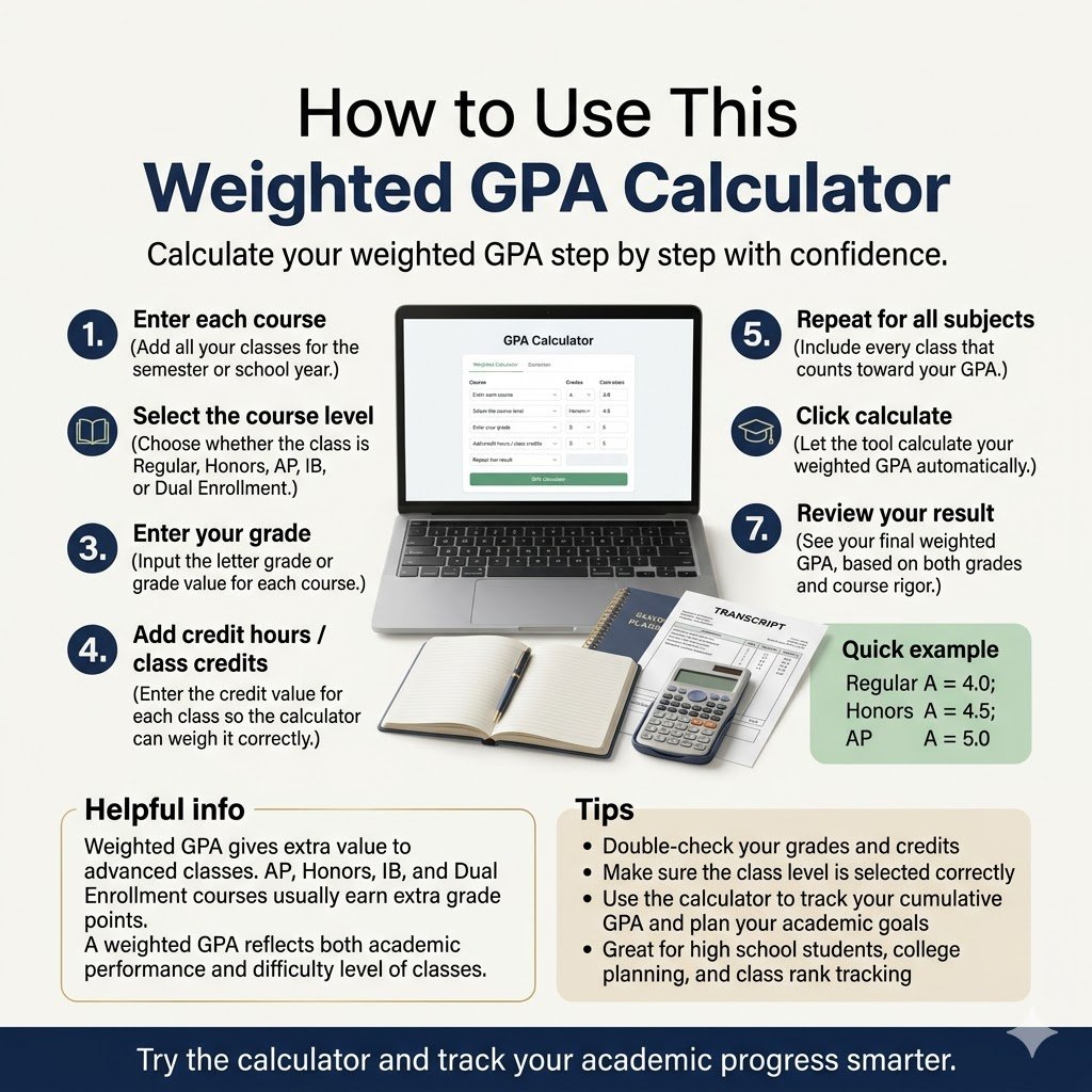 How to Use This Weighted GPA Calculator